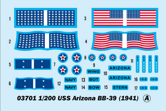 Cuirassé USS BB-39 "Arizona" US Navy 1941 - TRUMPETER 1/200