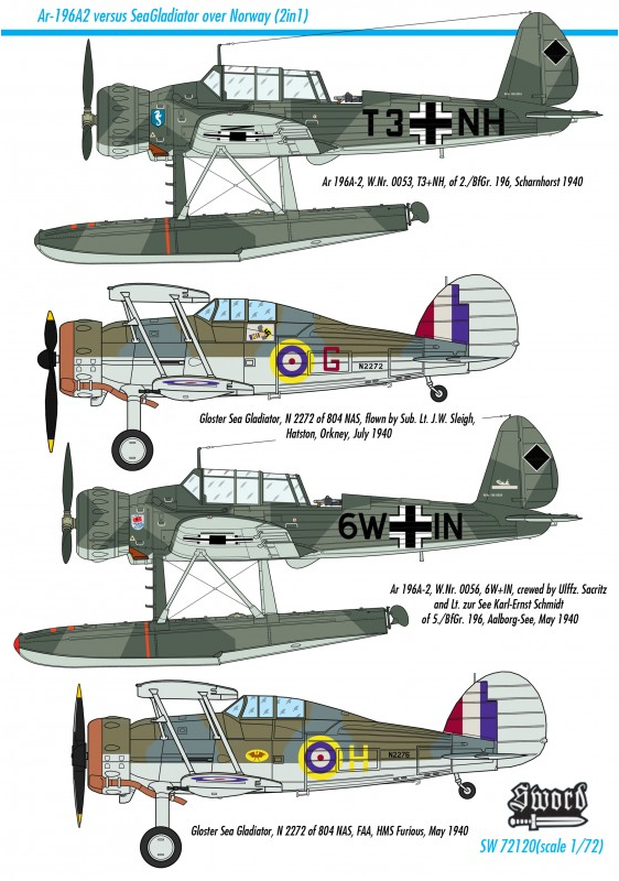 Ar 196A-2 versus Sea Gladiator Over Norway 1940 - SWORD MODELS 1/72