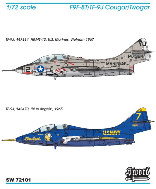 TF-9J Cougar Vietnam & Blue Angels - SWORD MODELS 1/72