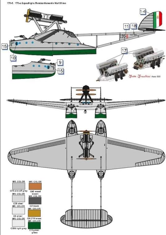 Savoia-Marchetti S.55 Italian Torpedo Bomber - DORA WINGS 1/72