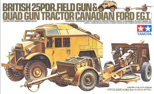 British 25pdr.field gun & Quad gun tractor Canadian Ford F.G.T. - TAMIYA 1/35