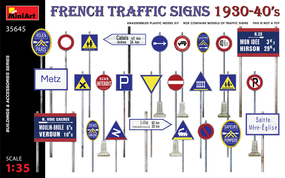 French Traffic Signs, 1930-40's - MINIART 1/35