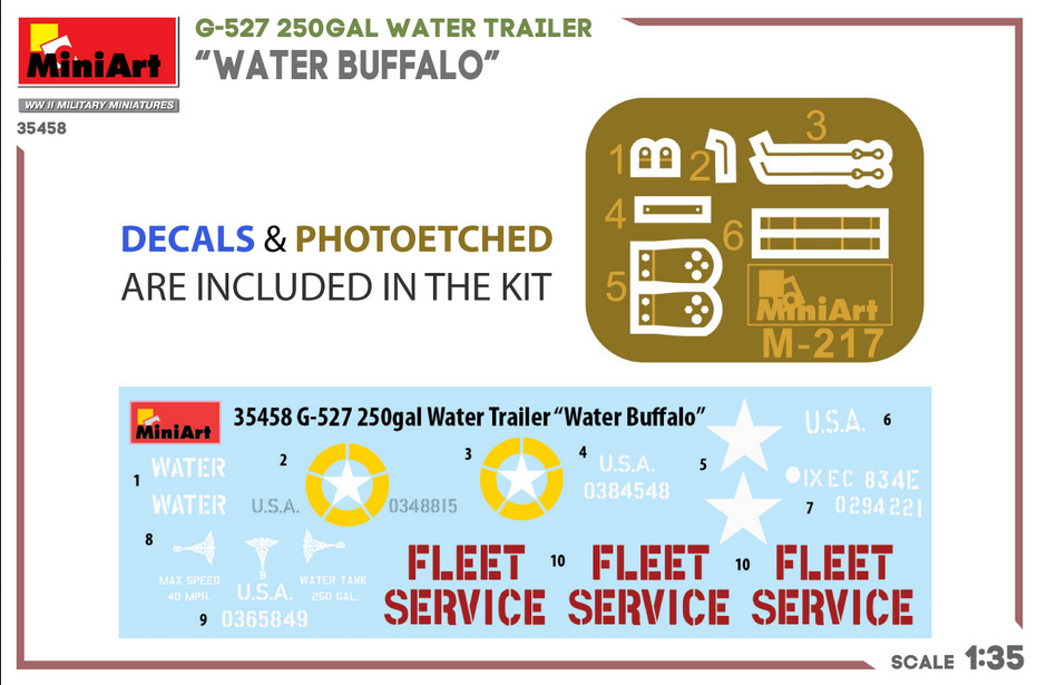 G-527 250gal Water Trailer "Water Buffalo" - MINIART 1/35