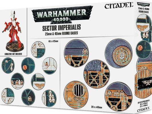 Sector Imperialis 25mm & 40mm Round Bases - WARHAMMER 40.000 / CITADEL