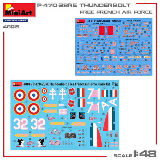 P-47D-28RE Thunderbolt "Free French Air Force" Basic Kit - MINIART 1/48