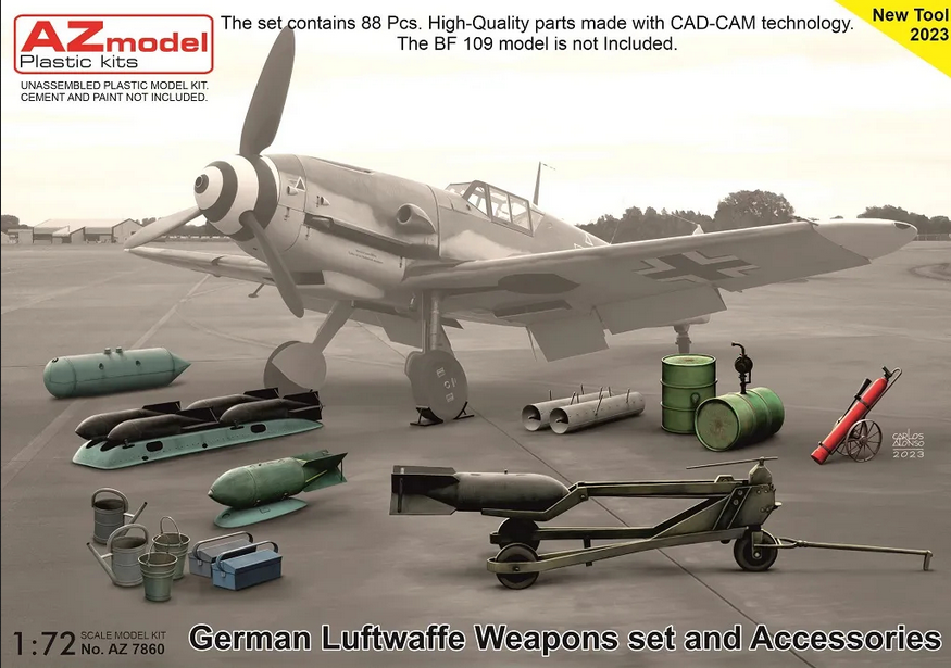 German Luftwaffe Weapons set and Accessories - AZ MODEL 1/72