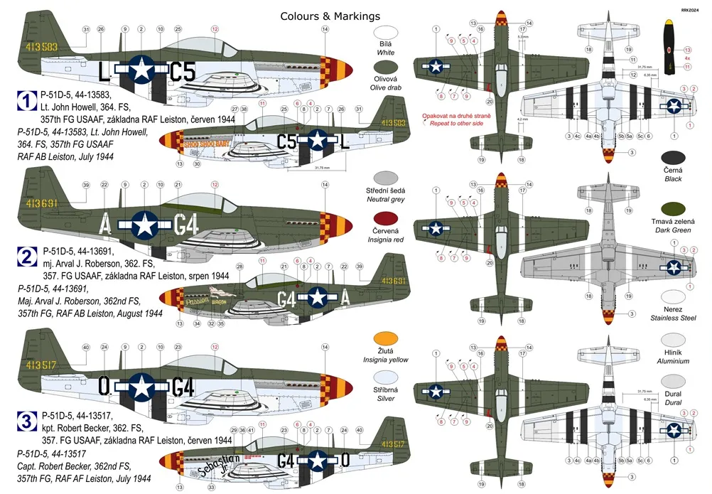 P-51D-5 Mustang "357.th FG" - KP MODELS 1/72