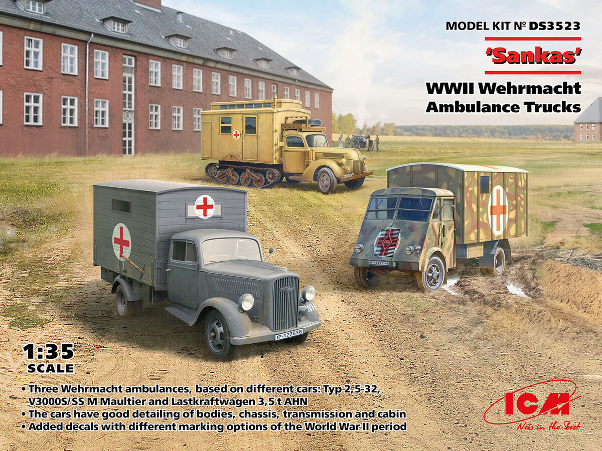 "Sankas" WWII Wehrmacht Ambulance Trucks - ICM 1/35