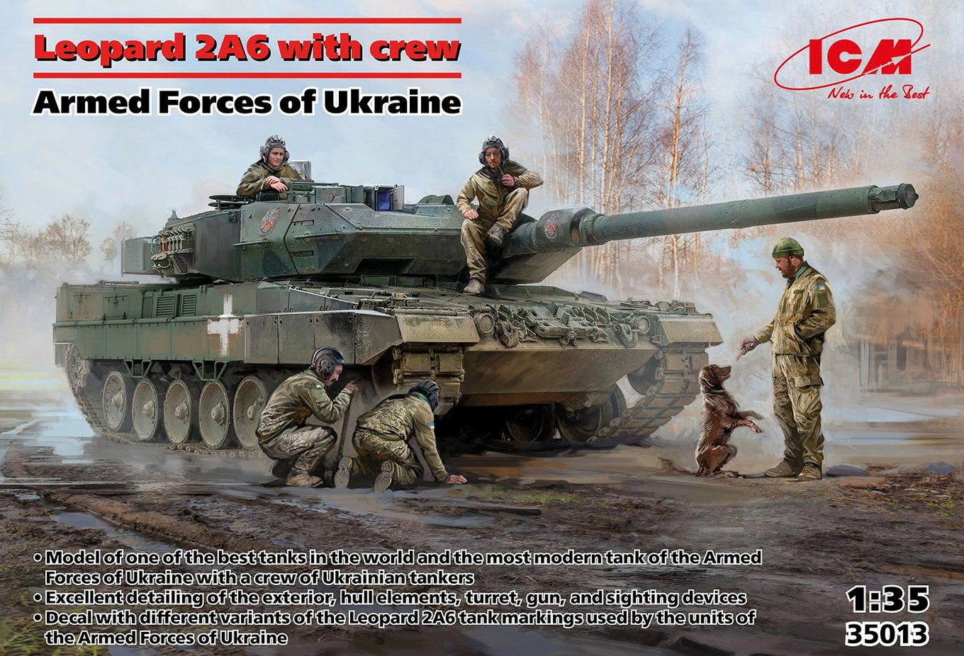 Leopard 2A6 with crew - Armed Forces of Ukraine - ICM 1/35