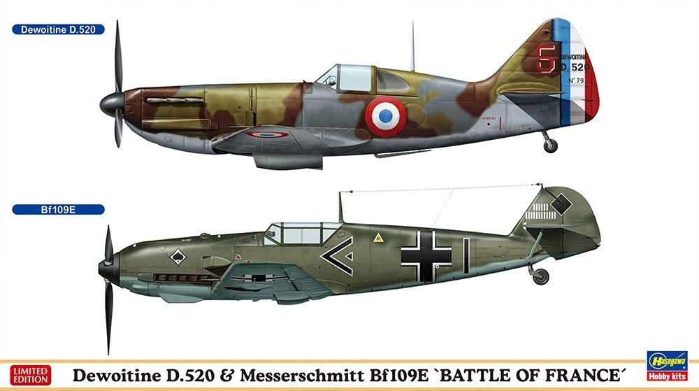 Dewoitine D.520 & Messerschmitt Bf109E "Battle of France" Limited Edition - HASEGAWA 1/72