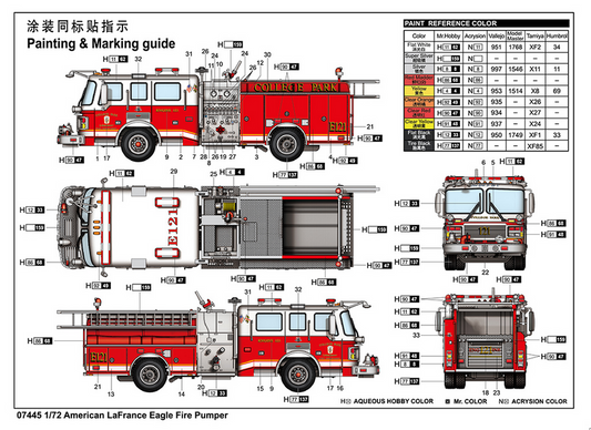 American LaFrance Eagle Fire Truck Pumper - TRUMPETER 1/72