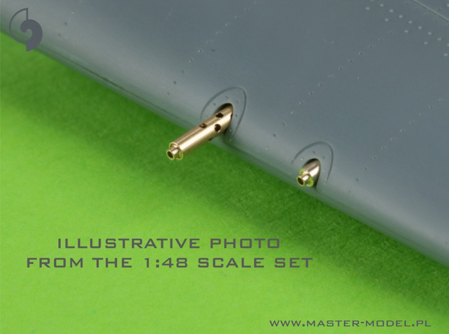 F4F-3 Wildcat LATE - .50 Browning gun barrels w/round holes & Pitot (two options) - MASTER MODEL AM-32-126