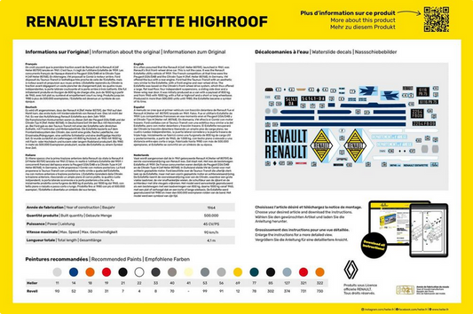 Renault Estafette Highroof - HELLER 1/24