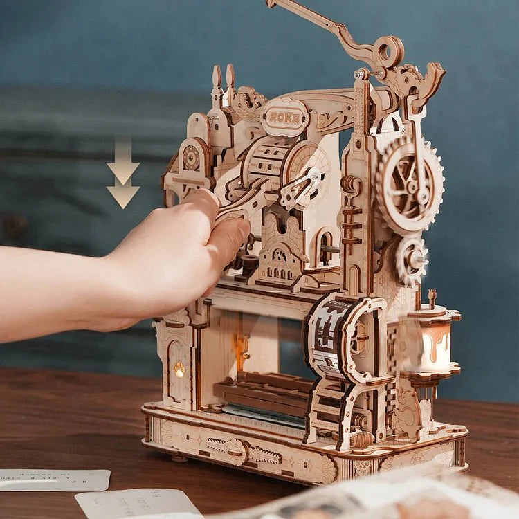 Presse à imprimer (Maquette-Machine en bois) - Puzzle 3D - ROKR