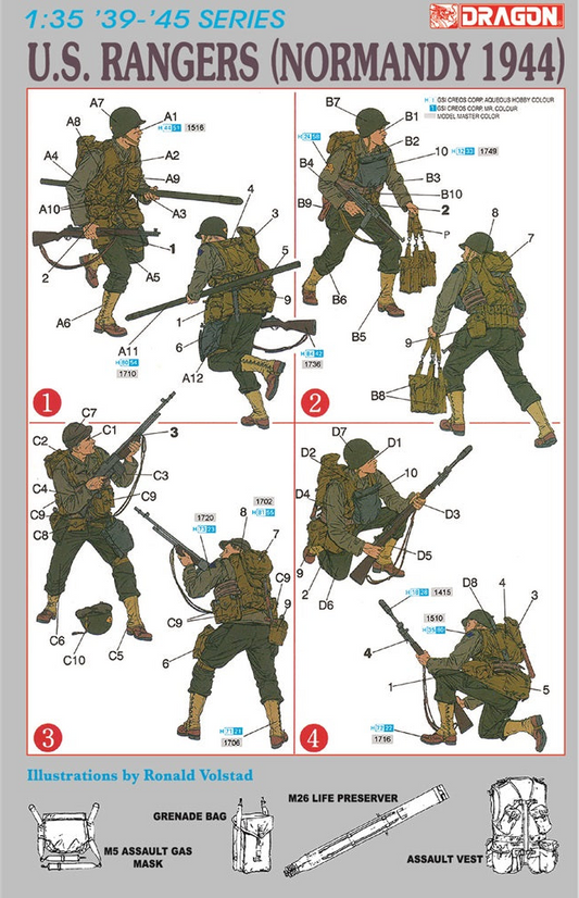 U.S. Rangers (Normandy 1944) - DRAGON / CYBER HOBBY 1/35