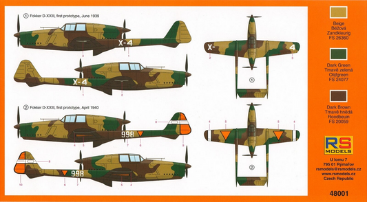 Fokker D-XXIII - RS MODELS 1/48