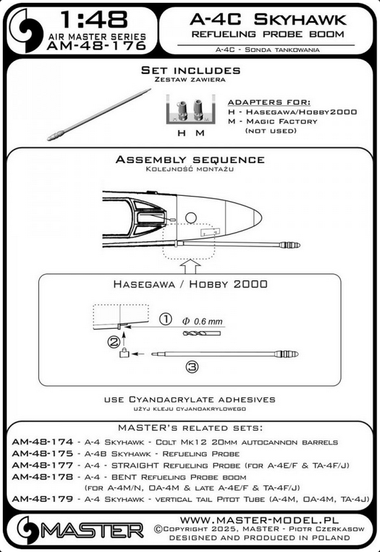 A-4C Skyhawk - refueling probe boom - MASTER MODEL AM-48-176