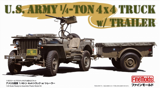 U.S. Army 1/4 ton 4x4 Truck w/trailer - FINEMOLDS 1/20