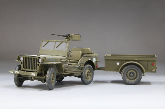 U.S. Army 1/4 ton 4x4 Truck w/trailer - FINEMOLDS 1/20