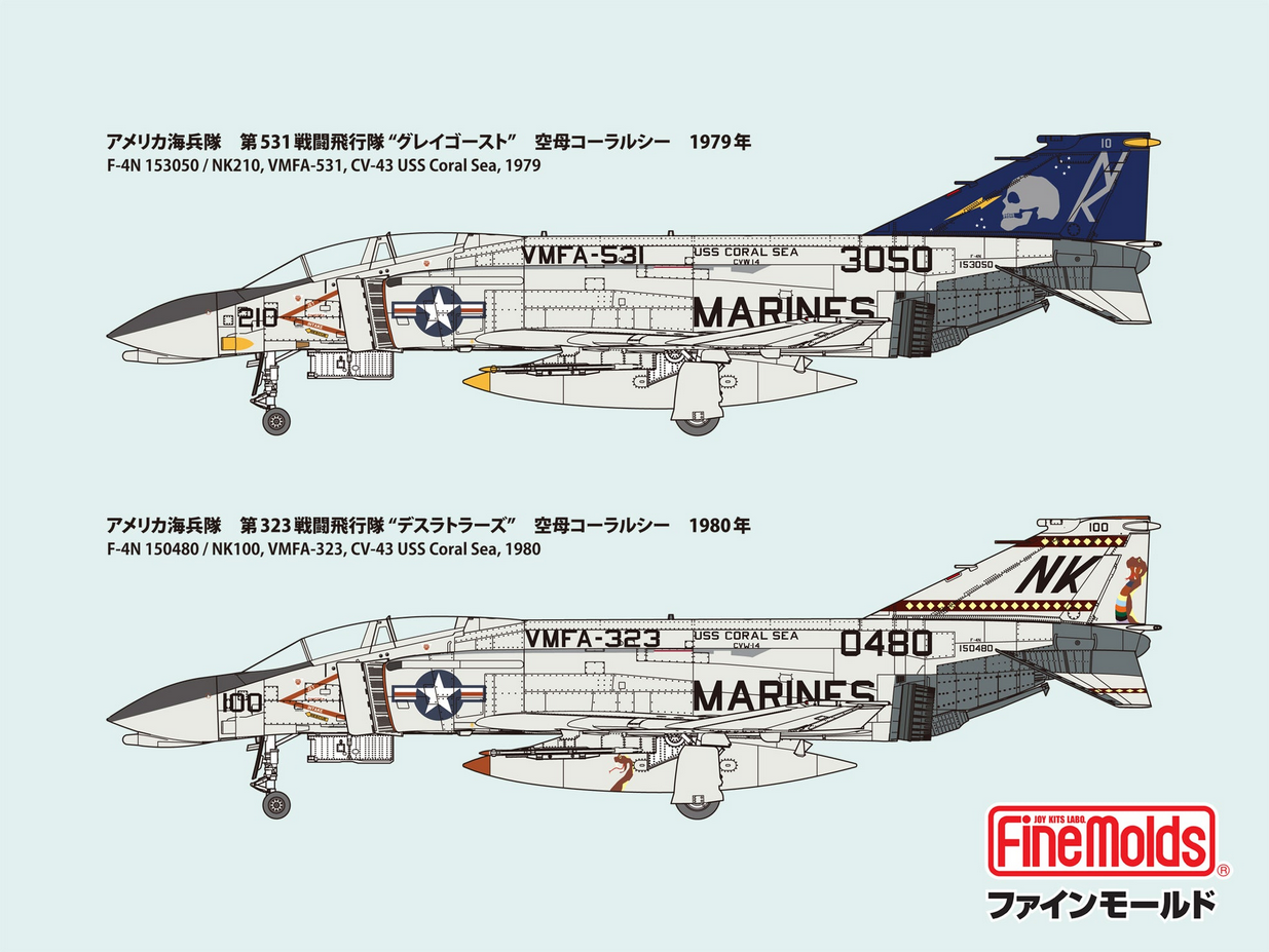 F-4N - U.S. Marine Corps Jet Fighter VMFA-531 "Gray Ghost" - FINEMOLDS 1/72