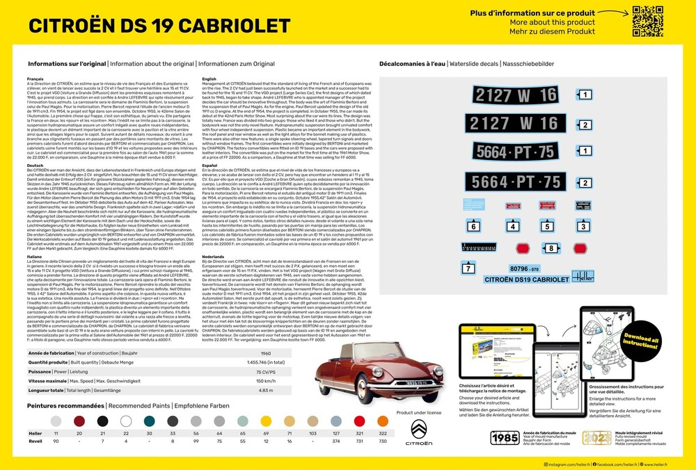 Citroën DS 19 Cabriolet - HELLER 1/16