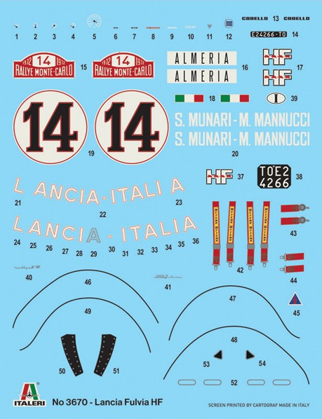 Lancia Fulvia HF - Rally Montecarlo 1972 - ITALERI 1/24
