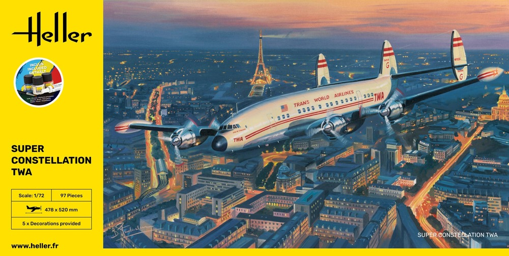 Super Constellation TWA [Starter Kit] - HELLER 1/72