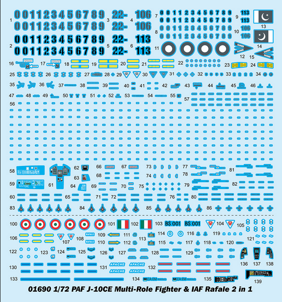 PAF J-10CE Multi-Role Fighter & IAF Rafale (2 kits inclus) - TRUMPETER 1/72