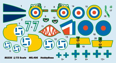 M.S.406 Fighter - Easy Assembly - HOBBY BOSS 1/72