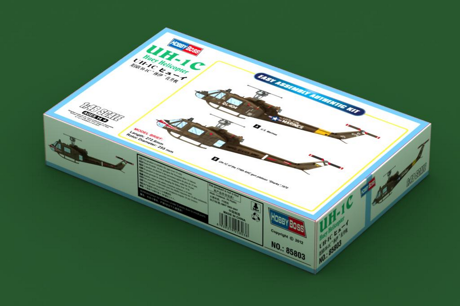 UH-1C Huey Helicopter - Easy Assembly Authentic Kit - HOBBY BOSS 1/48