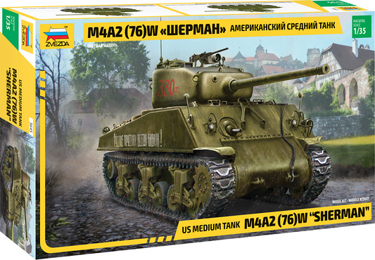 U.S. Medium Tank M4A2 (76)W "Sherman" - ZVEZDA 1/35