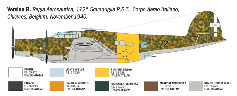 Cant Z.1007bis Alcione (single or twin-finned version) - ITALERI 1/72