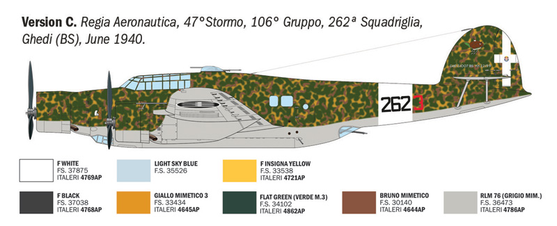 Cant Z.1007bis Alcione (single or twin-finned version) - ITALERI 1/72