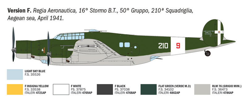 Cant Z.1007bis Alcione (single or twin-finned version) - ITALERI 1/72