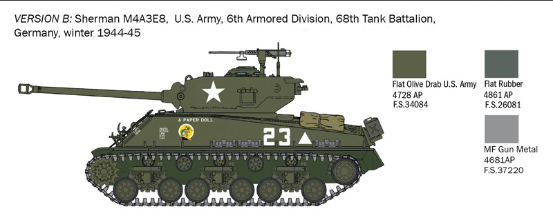 M4A3E8 Sherman Fury - ITALERI 1/56