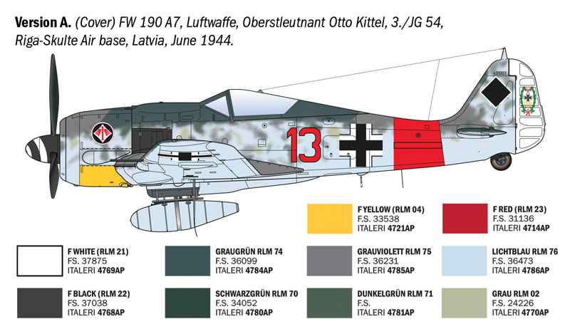 Focke-Wulf Fw 190 A-7/A8 (5 Luftwaffe Aces decos) - ITALERI 1/72