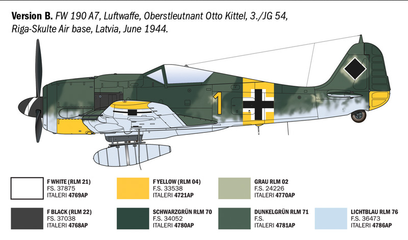 Focke-Wulf Fw 190 A-7/A8 (5 Luftwaffe Aces decos) - ITALERI 1/72