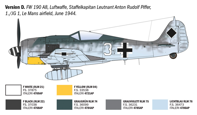 Focke-Wulf Fw 190 A-7/A8 (5 Luftwaffe Aces decos) - ITALERI 1/72