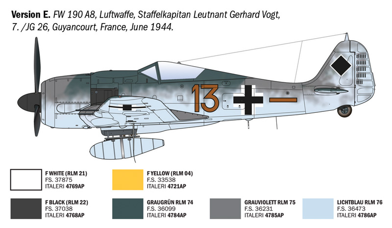 Focke-Wulf Fw 190 A-7/A8 (5 Luftwaffe Aces decos) - ITALERI 1/72