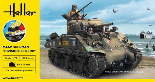 M4A2 Sherman "Division Leclerc" - Starter Set - HELLER 1/72