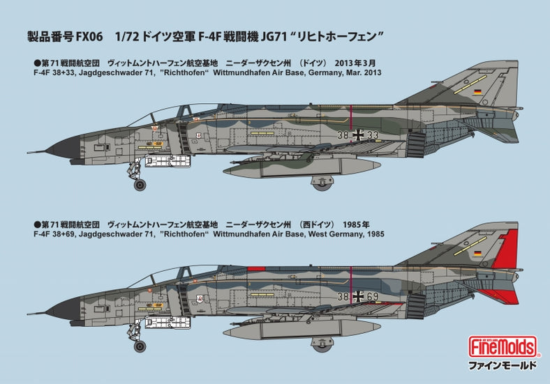 F-4F JG71 "Richthofen" - Luftwaffe, German Air Force, Jet Fighter - FINEMOLDS 1/72