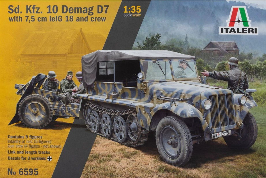 Sd. Kfz. 10 Demag D7 with 7,5 cm leIG 18 and crew - ITALERI 1/35