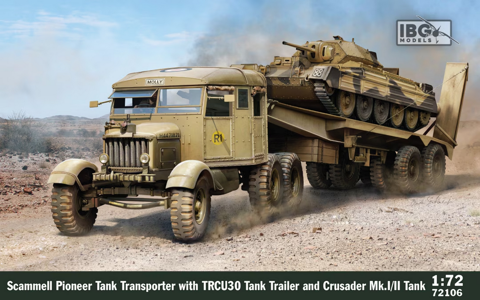 Scammell Pioneer Tank Transporter w/ TRCU30 Trailer and Crusader Mk.I/II - IBG MODELS 1/72