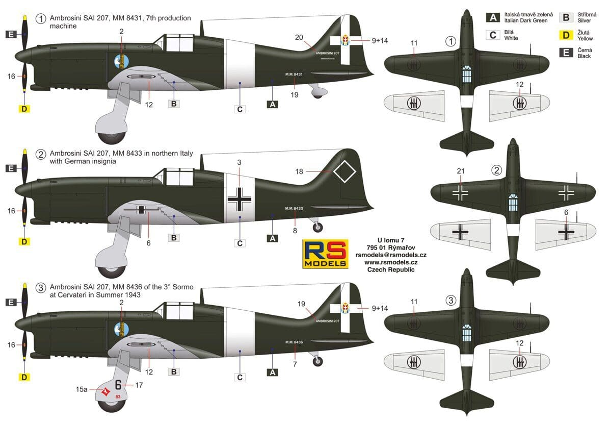 Ambrosini SAI 207 - RS MODELS 1/72