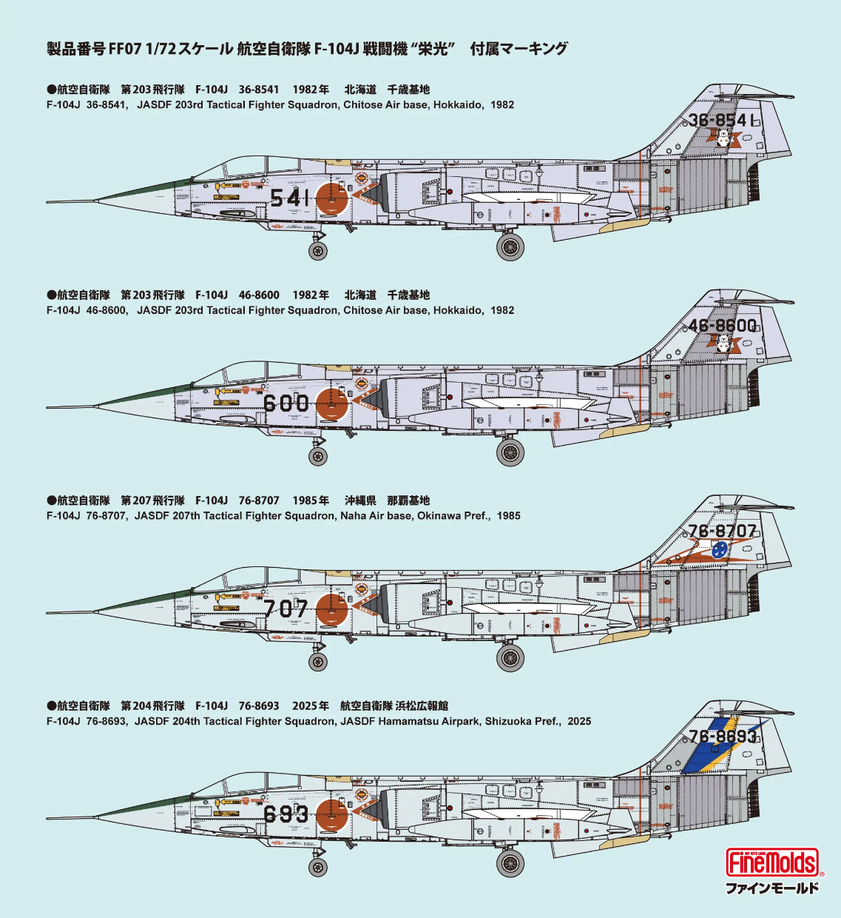 Japan Air Self-Defense Force F-104J Jet Fighter - FINEMOLDS 1/72