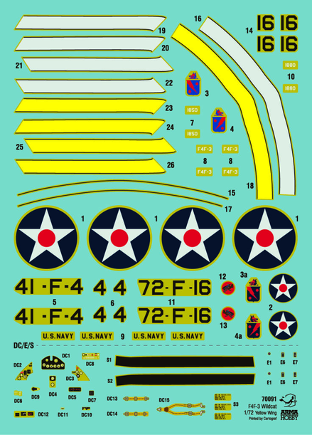 F4F-3 Wildcat - Yellow Wings - ARMA HOBBY 1/72