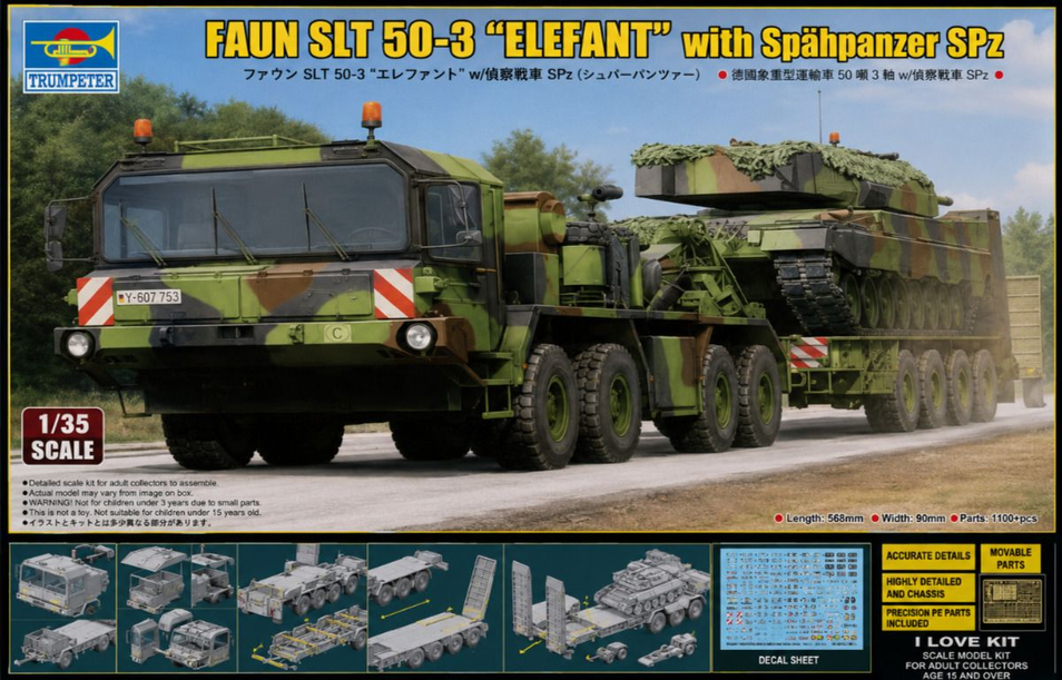 SLT 50-3 ELEFANT with SaAnh.52t semitrailer - TRUMPETER 1/35