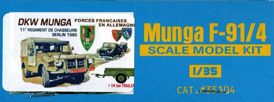 DKW MUNGA F-91/4 0,25t 4x4 truck + REMORQUE [Forces Françaises en Allemagne, 11e régiment de chasseurs, Berlin 1960] - ACE 1/35