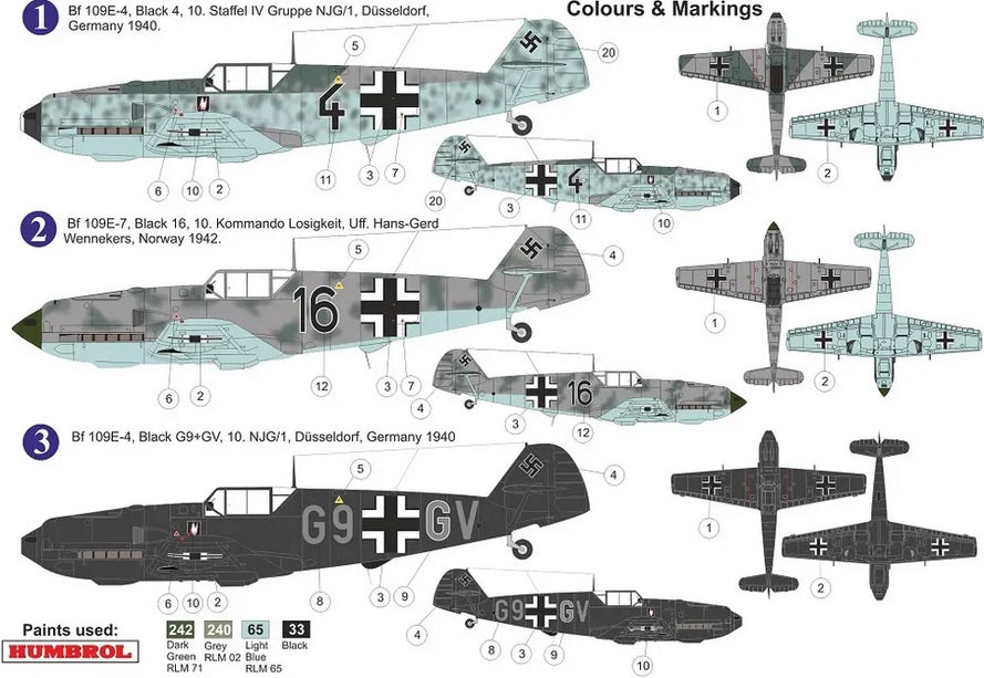 Messerschmitt Bf 109E-4/7N "Night Fighter" - AZ MODEL 1/72