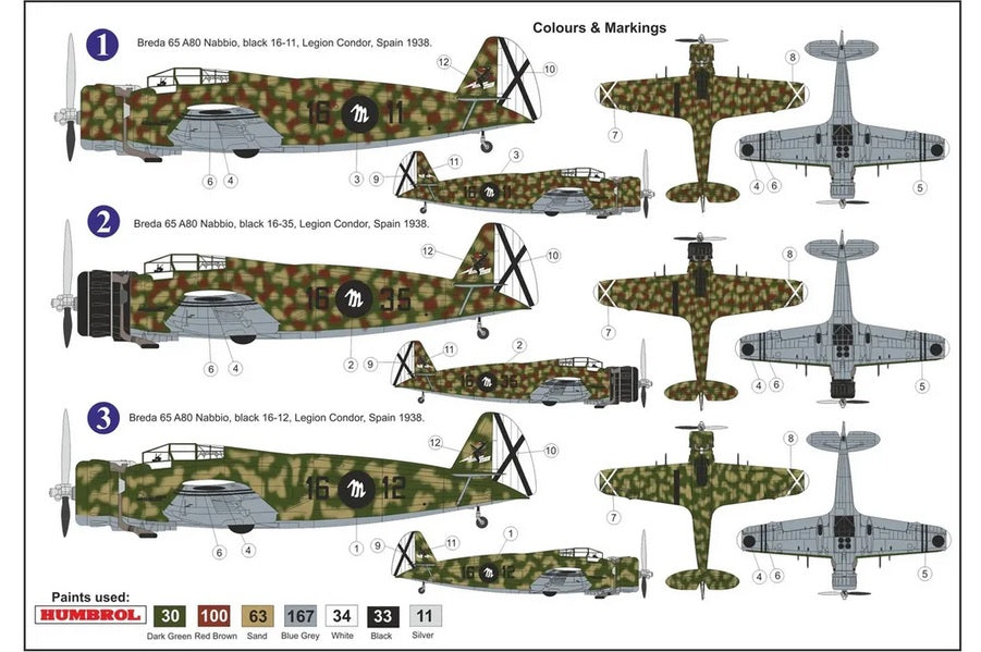 Breda Ba-65A-80 "Nibbio" Over Spain - AZ MODEL 1/72